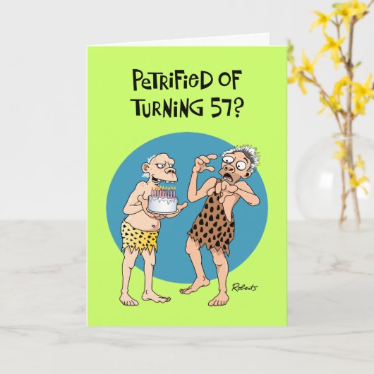 Drehengeburtstag 57 karte (Gelbe Blume)