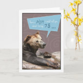 Drehenhumorvolle Karte des Geburtstags-75 mit (Gelbe Blume)