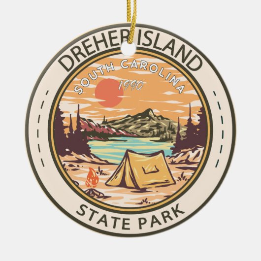 Dreher Island Staat Park South Carolina Abzeichen Keramik Ornament (Vorne)