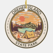 Dreher Island Staat Park South Carolina Abzeichen Keramik Ornament (Hinten)