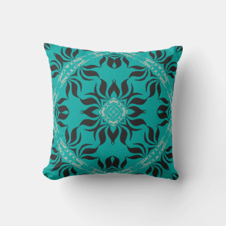 Drehkissen, Elegantes Aqua 2 Kaleidoskop Muster Kissen
