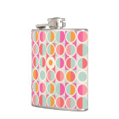 Drehkreuz-Muster in heiß rosa Retro Flachmann (Links)