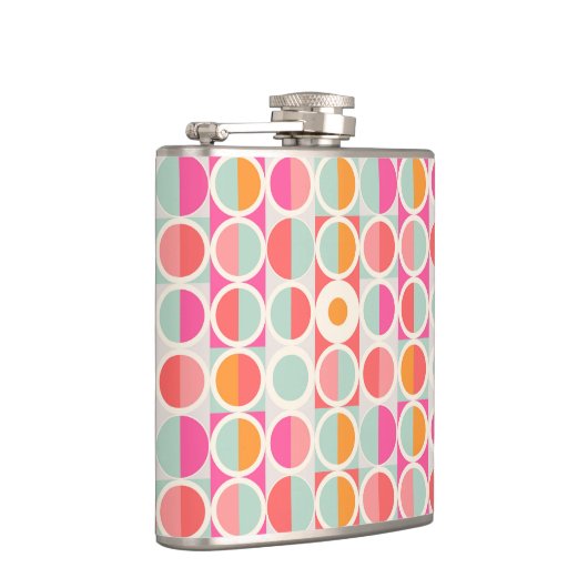 Drehkreuz-Muster in heiß rosa Retro Flachmann (Rechts)