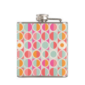 Drehkreuz-Muster in heiß rosa Retro Flachmann (Rückseite)