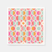 Drehkreuz-Muster in heiß rosa Retro Serviette (Vorderseite)