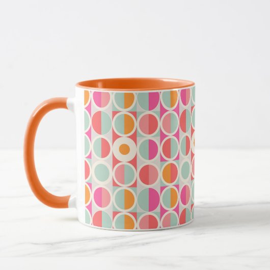 Drehkreuz-Muster in heiß rosa Retro Tasse (Links)