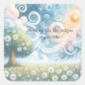 Drehkreuz/Tageszeitung Quadratischer Aufkleber (Vorderseite)