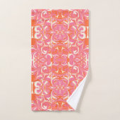 Drehmuster in Rosa, Orange und Creme Badhandtuch Set (Handtuch)