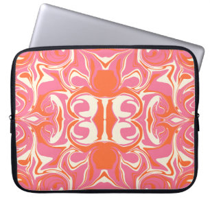Drehmuster in Rosa, Orange und Creme Laptopschutzhülle