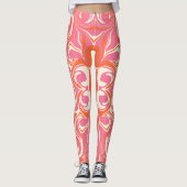Drehmuster in Rosa, Orange und Creme Leggings (Vorderseite)