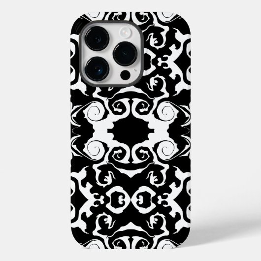 Drehmuster in Schwarz/Weiß Case-Mate iPhone Hülle (Rückseite)