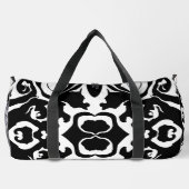 Drehmuster in Schwarz/Weiß Duffle Bag (Rückseite)