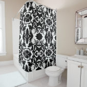 Drehmuster in Schwarz/Weiß Duschvorhang (Beispiel)