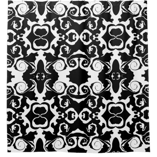Drehmuster in Schwarz/Weiß Duschvorhang (Vorderseite)