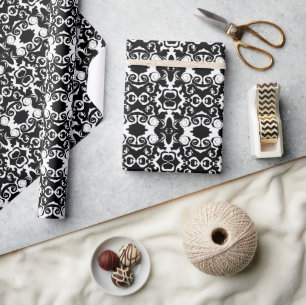 Drehmuster in Schwarz/Weiß Geschenkpapier