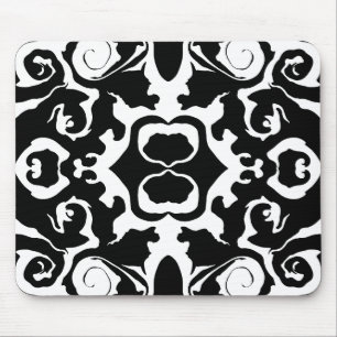 Drehmuster in Schwarz/Weiß Mousepad