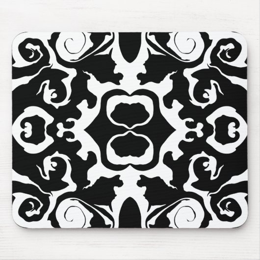 Drehmuster in Schwarz/Weiß Mousepad (Vorne)