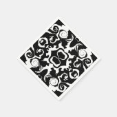 Drehmuster in Schwarz/Weiß Serviette (Ecke)