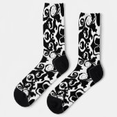 Drehmuster in Schwarz/Weiß Socken (Linkes Detail)