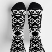 Drehmuster in Schwarz/Weiß Socken (Oben)