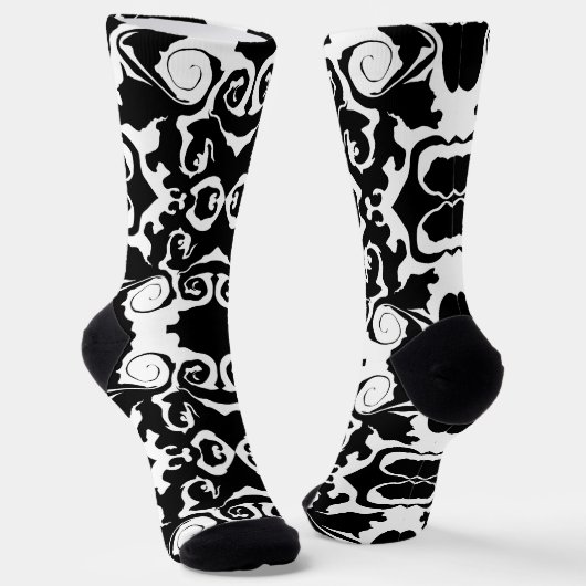 Drehmuster in Schwarz/Weiß Socken (Gewinkelt)