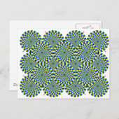Drehrad optische Illusion Grüner Spiralkreis Postkarte (Vorne/Hinten)