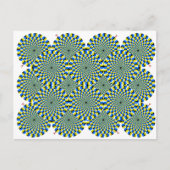 Drehrad optische Illusion Grüner Spiralkreis Postkarte (Vorderseite)
