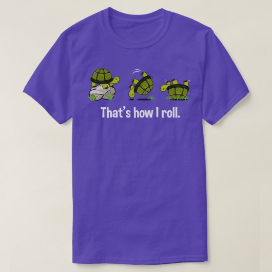 Drehschieber- und Roll-Funny-Turtle-Rolling-Grafik T-Shirt (Design vorne)