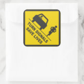 DREHSIGNALE RETTE LEBEN (6-PACK) QUADRATISCHER AUFKLEBER (Tasche)