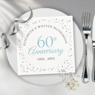 Drehskript zum 60. Hochzeitstag Herzen Konfetti Serviette