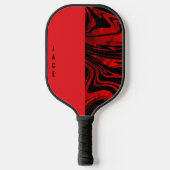 Dreht und rotes Monogramm Pickleball Schläger (Vorderseite)