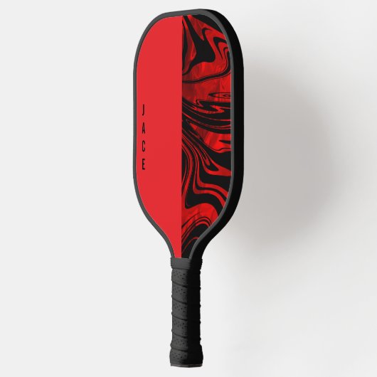 Dreht und rotes Monogramm Pickleball Schläger (Links)