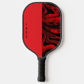 Dreht und rotes Monogramm Pickleball Schläger (Rückseite)
