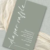 Drehte Script-Sage Windeln Raffle Baby-Dusche Begleitkarte