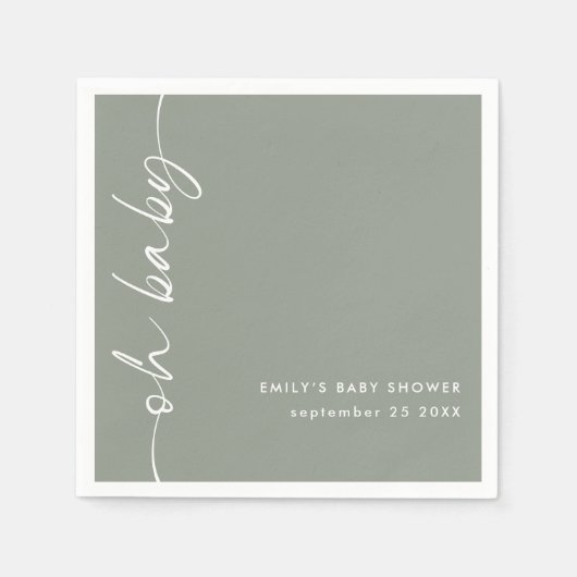 Drehte Skriptnamensage Oh Babydusche Serviette (Vorderseite)