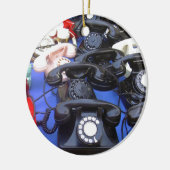 Drehtelefon Keramik Ornament (Links)