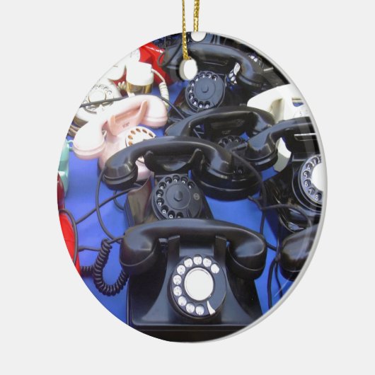 Drehtelefon Keramik Ornament (Links)