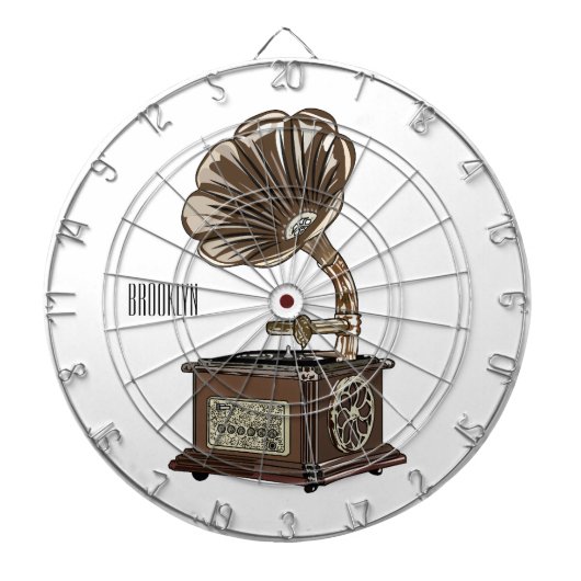 Drehteller Cartoon-Illustration Dartscheibe (vorne)