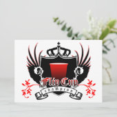 drehtest-Cup-Meister Royal-Wappen Einladung (Stehend Vorderseite)