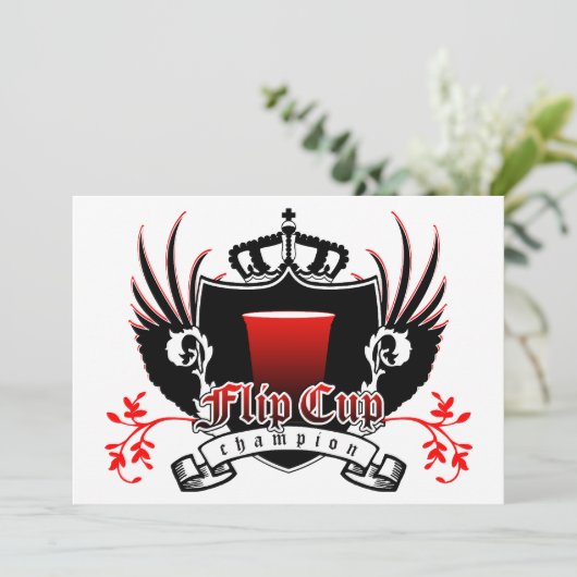 drehtest-Cup-Meister Royal-Wappen Einladung (Stehend Vorderseite)