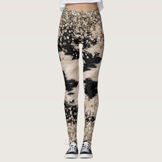 Drehung Cowhide Design Leggings (Vorderseite)