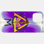 DREHUNG DES ASCLEPIUS-DENTISTRUMENTMONOGRAMM,Lila Case-Mate iPhone Hülle (Rückseite (Horizontal))