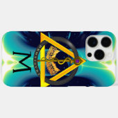 DREHUNG DES ASCLEPIUS-DENTISTRY-MONOGRAMM, blau Case-Mate iPhone Hülle (Rückseite (Horizontal))