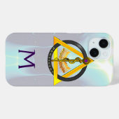 DREHUNG DES ASCLEPIUS-ZAHNCHEN-MONOGRAMM Case-Mate iPhone HÜLLE (Rückseite (Horizontal))