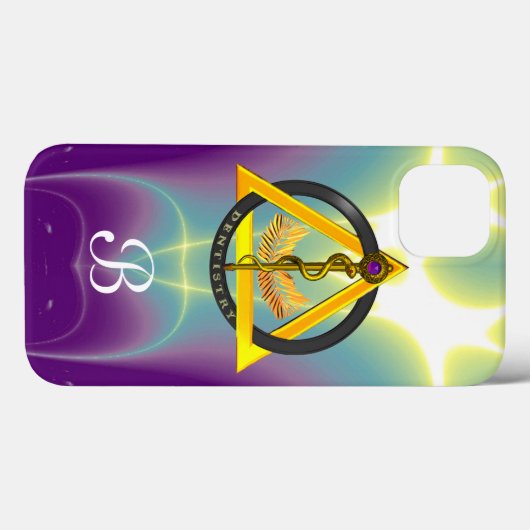 DREHUNG DES ASCLEPIUS-ZAHNCHEN-MONOGRAMM Case-Mate iPhone HÜLLE (Rückseite (Horizontal))