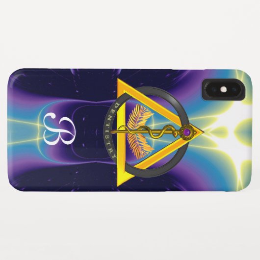 DREHUNG DES ASCLEPIUS-ZAHNCHEN-MONOGRAMM Case-Mate iPhone HÜLLE (Rückseite (Horizontal))