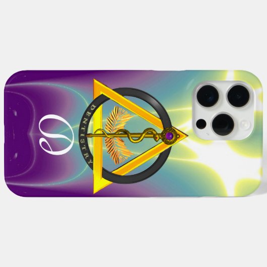 DREHUNG DES ASCLEPIUS-ZAHNCHEN-MONOGRAMM Case-Mate iPhone HÜLLE (Rückseite (Horizontal))