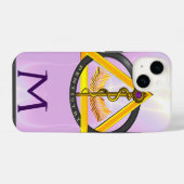 DREHUNG DES ASCLEPIUS-ZAHNCHEN-MONOGRAMM iPhone HÜLLE (Rückseite (Horizontal))