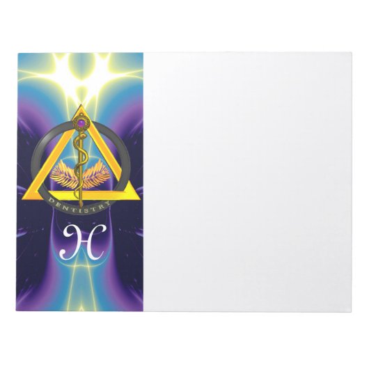 DREHUNG DES ASCLEPIUS-ZAHNCHEN-MONOGRAMM NOTIZBLOCK (Vorderseite)