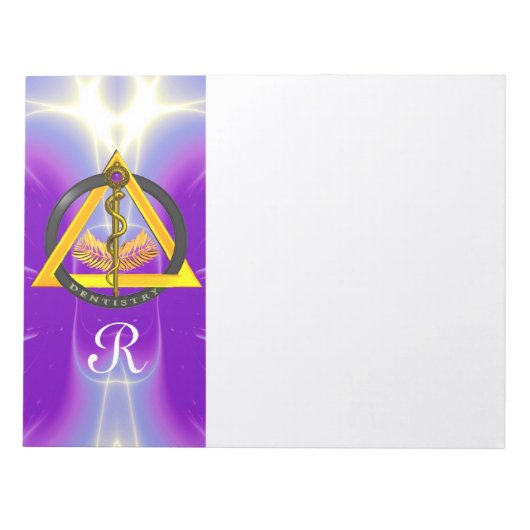 DREHUNG DES ASCLEPIUS-ZAHNCHEN-MONOGRAMM NOTIZBLOCK (Vorderseite)